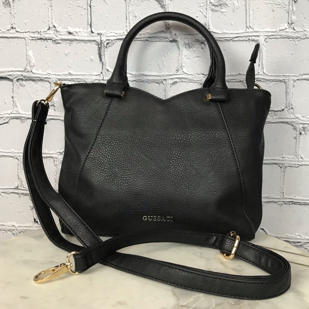 Gussaci Women’s Hand Held Black Stylish Purse & Shoulder Mini Tote Bag